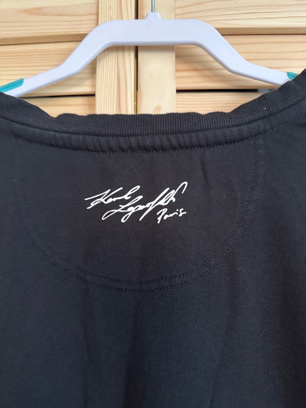 Karl Lagerfeld Black Logo Sweatshirt Women Large Crewneck Long Sleeve - Picture 4 of 9